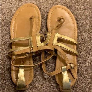 Nine West gold sandals